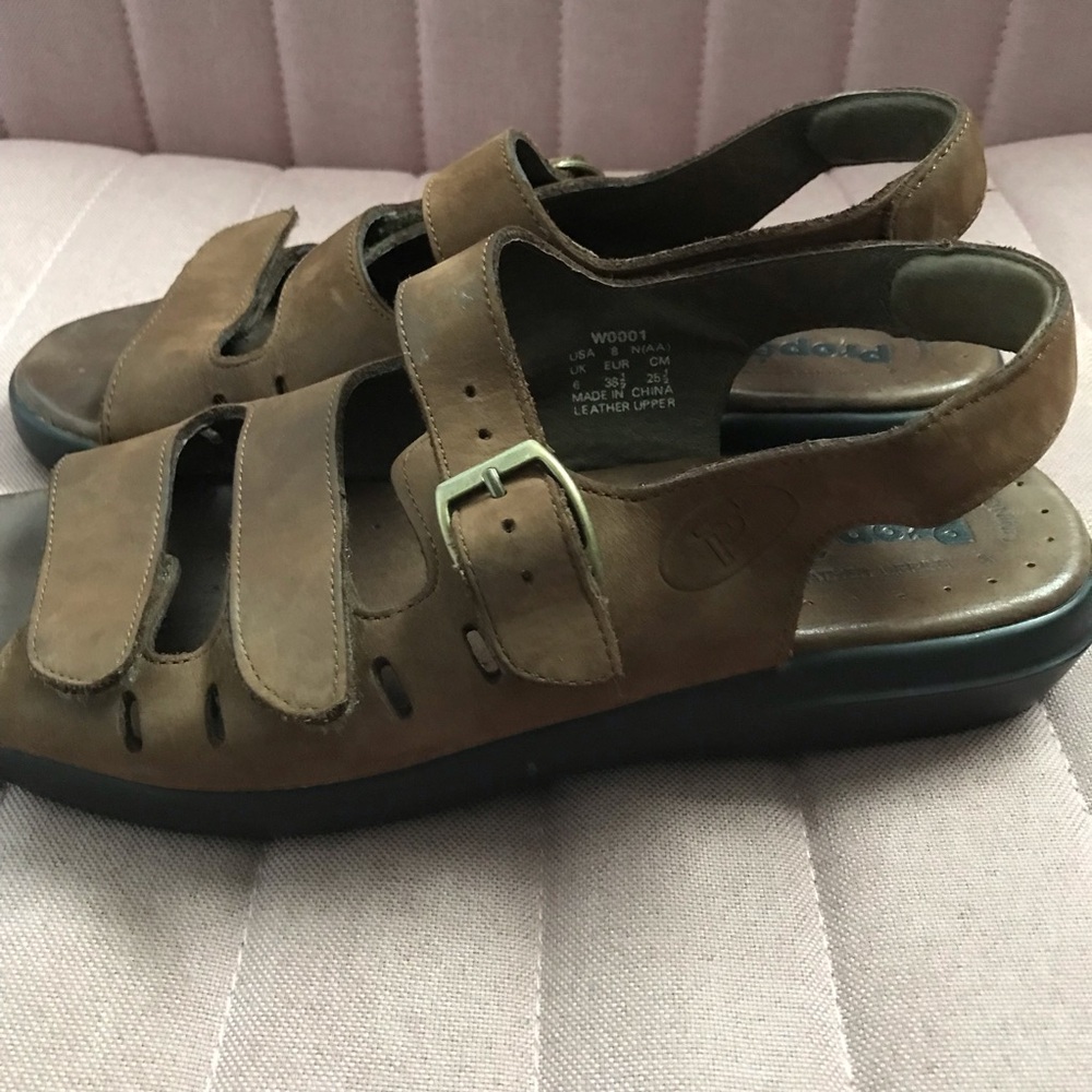 Propet Breeze Walker Sandals Womens 8 Shoes Slingback W0001 Brown Leather Size 8